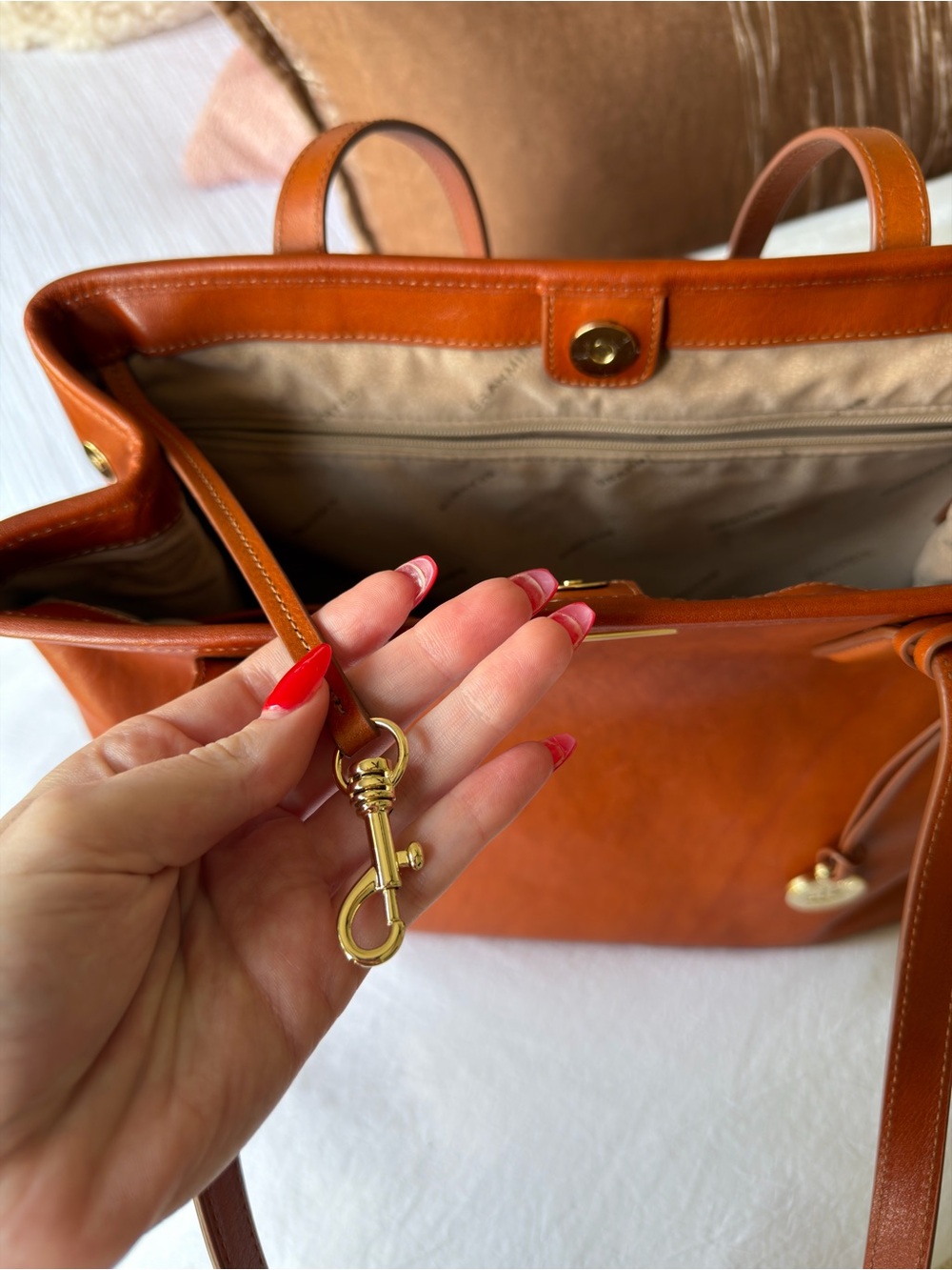 Brahmin Medium Julian Leather Bag In Honey Topsail - Picture 8 of 14
